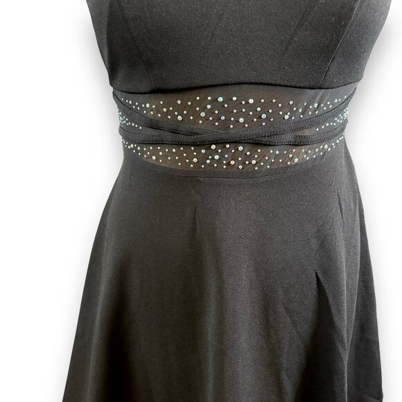 City Triangles Mesh-Inset Fit & Flare Dress Size Large Rhinestones Homecoming - Picture 4 of 9